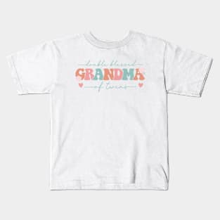 Double Blessed Grandma Of Twins Kids T-Shirt